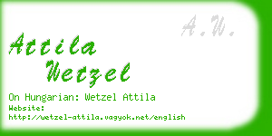 attila wetzel business card